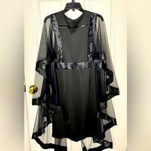 Black formal cocktail party dress - Medium